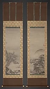 Landscapes with Figures by Shūgetsu Tōkan (Japanese, 1440?-1529)