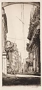 Liberty's Clock by Muirhead Bone (British, 1876–1953)