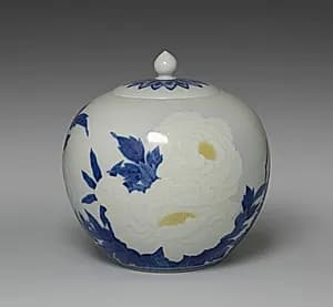 Lidded Jar with Peonies