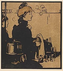 London Types: Barmaid by William Nicholson (British, 1872–1949)