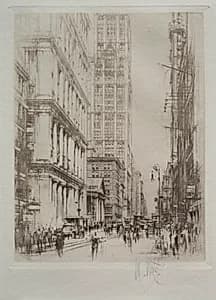 Lower Broadway by William Walcot (British, 1874–1943)