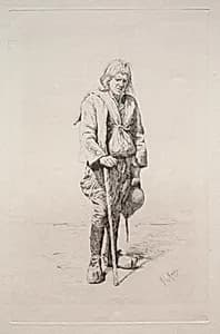 Man with Walking Stick by Mortimer Menpes (British, 1860–1938)