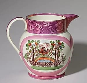 Masonic Pitcher by Staffordshire Factory (British)