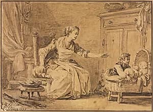 Maternal Solicitude by Jean Baptiste Le Prince (French, 1734–1781)