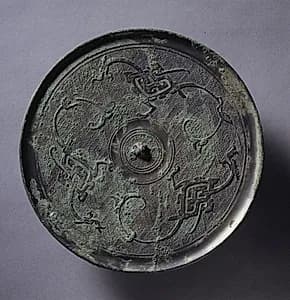 Mirror with Three Dragons by Unknown Artist