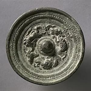 Mirror with Three Dragons by Unknown Artist