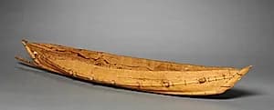 Model Canoe and Paddles by Unknown Artist
