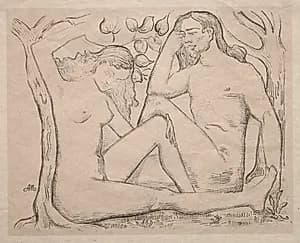 Nude Man and Woman by Aristide Maillol (French, 1861–1944)