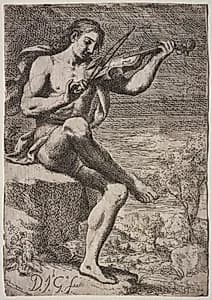 Nude Man Playing a Violin