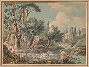 Nudes in a Landscape by Jean-Jacques-François Lebarbier, called Le Barbier L’Aîné (French, 1738–1826)