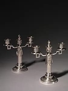 Pair of Candelabra by House of Fabergé (Russian, 1842–1918)