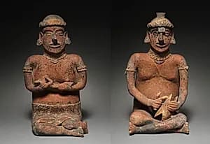 Pair of Seated Figures by Unknown Artist