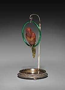 Parrot on a Perch  by House of Fabergé (Russian, 1842–1918)