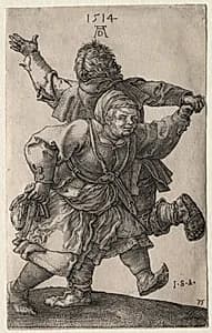 Peasant Couple Dancing by Albrecht Dürer (German, 1471–1528)