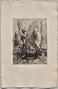 Perseus and Andromeda by Nicolas-François Chifflart (French, 1825–1901)
