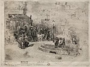 Place Pigalle en 1878 by Félix Hilaire Buhot (French, 1847–1898)