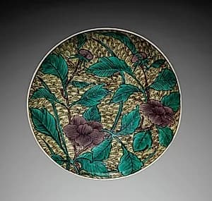 Plate with Peonies by Unknown Artist