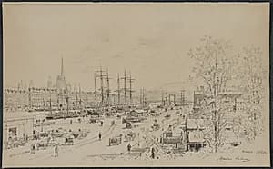 Port of Rouen by Maxime Lalanne (French, 1827–1886)