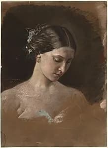 Portrait of a Woman by Jean-Baptiste-Antoine-Emile Béranger (French, 1814–1883)