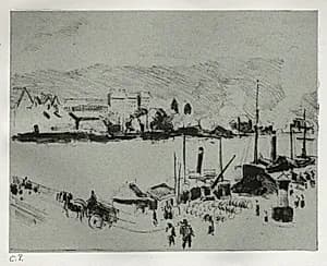 Quai Boieldieu in Rouen by Camille Pissarro (French, 1830–1903)