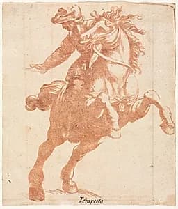 Rearing Horse and Rider by Antonio Tempesta (Italian, 1555–1630)