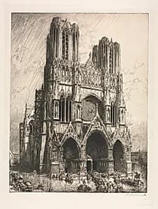 Reims Cathedral by Auguste Louis Lepère (French, 1849–1918)