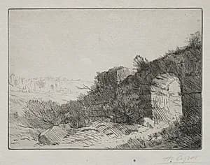 Roman Ruins by Alphonse Legros (French, 1837–1911)