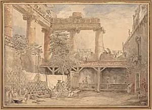 Roman Ruins, Villa Pamfili by Hubert Robert (French, 1733–1808)