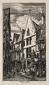 Rue des Toiles, Bourges by Charles Meryon (French, 1821–1868)