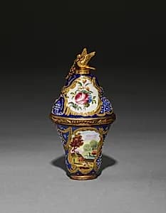 Scent Bottle and Box by Staffordshire Factory (British)