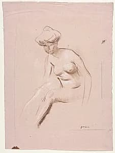Seated Nude by Jean Louis Forain (French, 1852–1931)