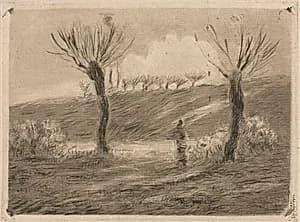 Setting Sun by Camille Pissarro (French, 1830–1903)