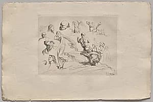 Sheet of Sketches by Nicolas-François Chifflart (French, 1825–1901)