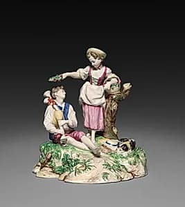 Shepherd and Shepherdess by Niderviller Factory (French)