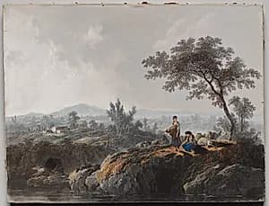 Shepherds in a Landscape by Jean Baptiste Pillement (French, 1728–1808)