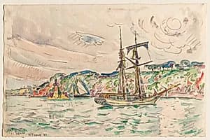Ships near the Trieux River by Paul Signac (French, 1863–1935)