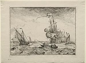 Ships Under Full Sail by Ludolf Backhuysen (Dutch, 1631–1708)