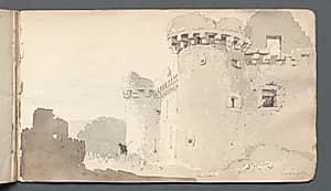 Sketchbook: "Ruined Castle" by Samuel Prout (British, 1783–1852)