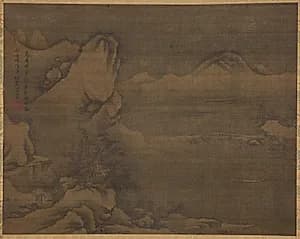 Snowscape with Figures by Kim Si (Korean, 1524–1593)