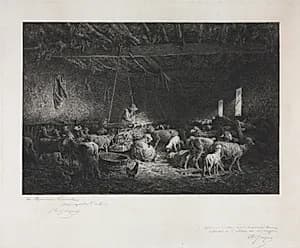 Stable  by Charles-Émile Jacque (French, 1813–1894)