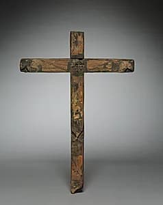 Straw Inlay Cross by Unknown Artist