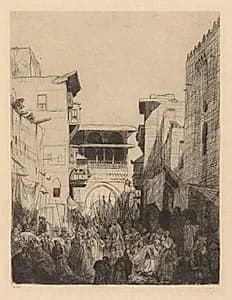 Street in Cairo by Marius Alexander Jacques Bauer (Dutch, 1867–1932)