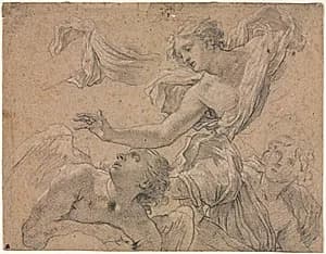 Studies of Angels (recto) by Michel Dorigny (French, 1617–1665)