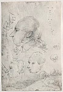 Studies of Heads (verso) by Thomas Monro (British, 1759–1833)