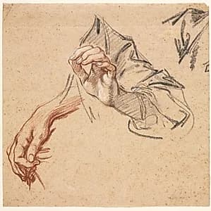 Study of Hands (recto) by Pierre Lenfant (French, 1704–1787)