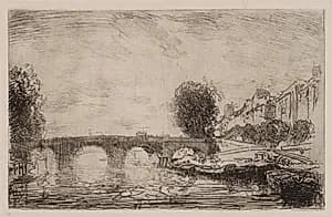Sunset at Pont Marie by Auguste Louis Lepère (French, 1849–1918)