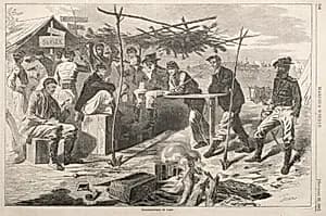 Thanksgiving in Camp by Winslow Homer (American, 1836–1910)