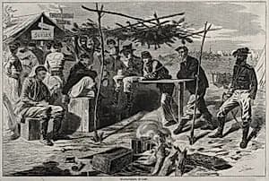 Thanksgiving in Camp by Winslow Homer (American, 1836–1910)