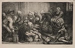 The Beggars of Bruges by Alphonse Legros (French, 1837–1911)