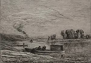 The Boat in Conflans by Charles François Daubigny (French, 1817–1878)